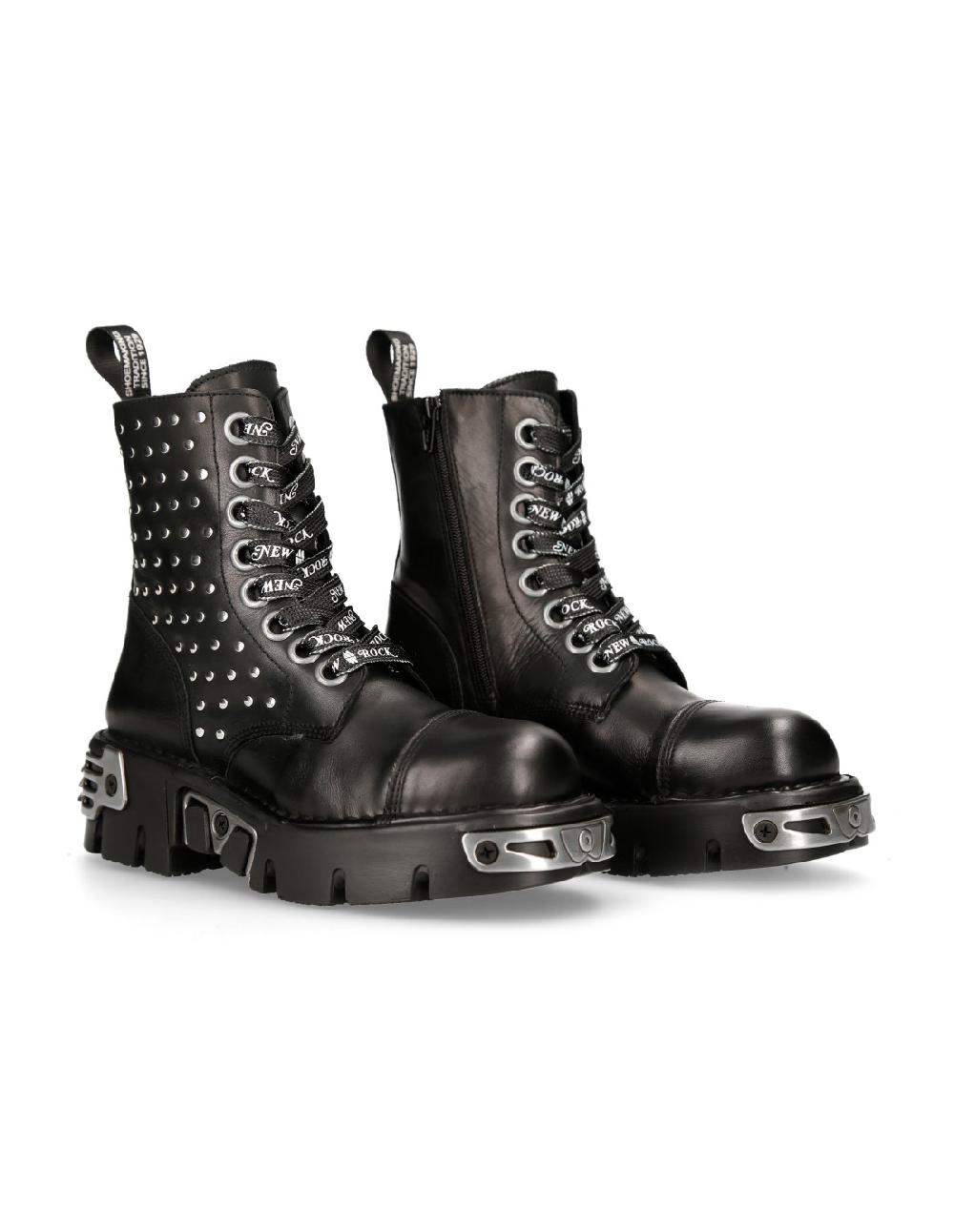 new rock ANKLE BOOT BLACK REACTOR WITH LACES M-MILI247-C1
