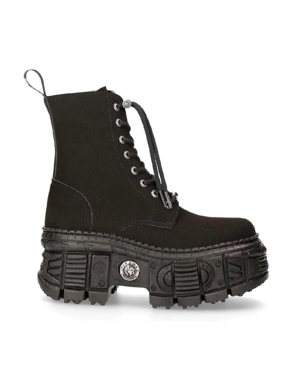 New Rock ANKLE BOOT BLACK TANK WITH LACES M-WALL026N-V1