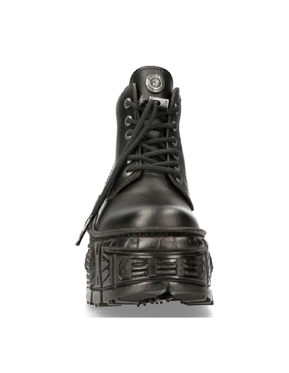 New Rock ANKLE BOOT BLACK TANK WITH LACES M-WALL046-V1