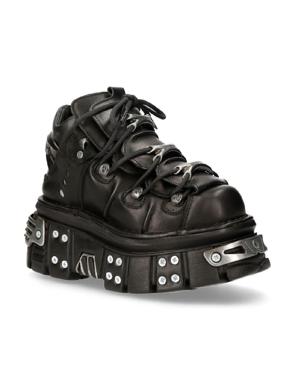 New Rock ANKLE BOOT BLACK TOWER WITH LACES M-106-S70