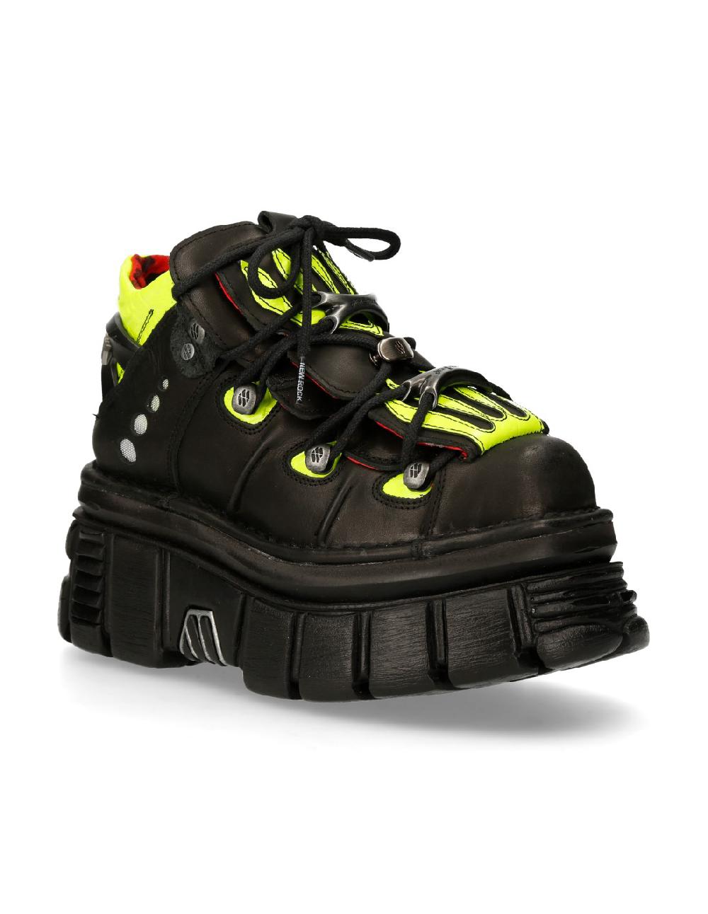 New Rock ANKLE BOOT BLACK TOWER WITH LACES M-MET011-C1