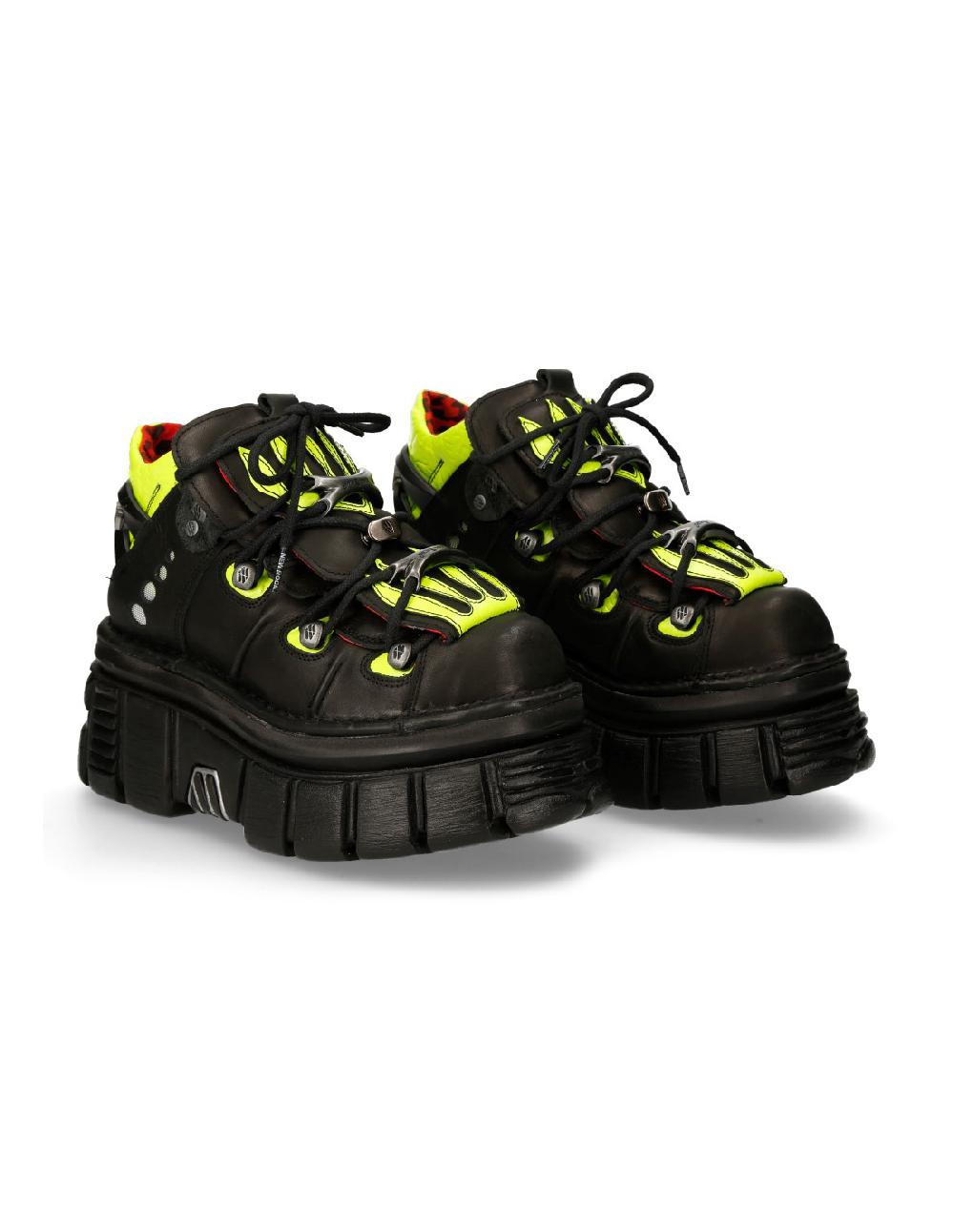 new rock ANKLE BOOT BLACK TOWER WITH LACES M-MET011-C1