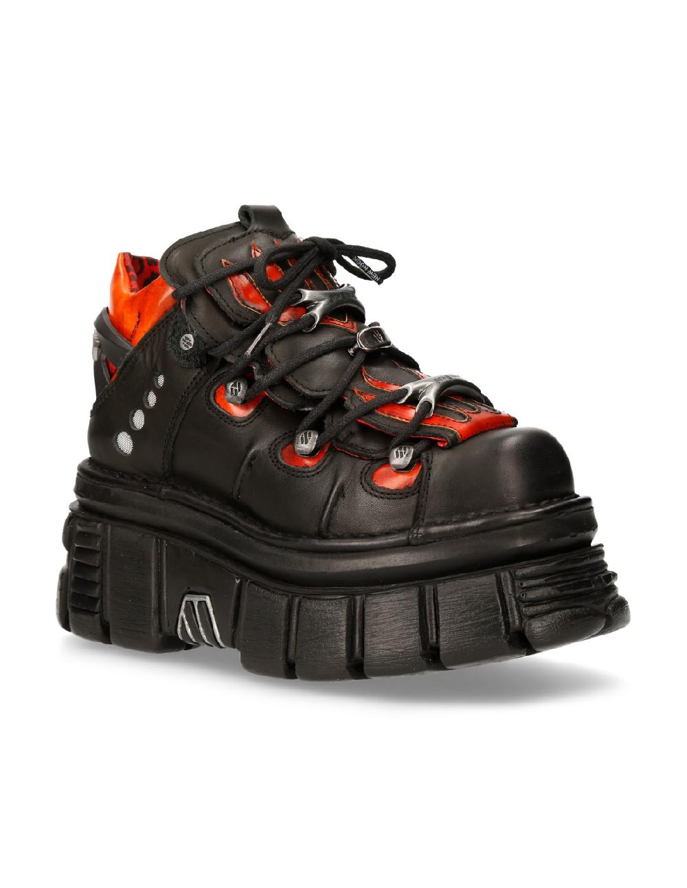New Rock ANKLE BOOT BLACK TOWER WITH LACES M-MET011-C11