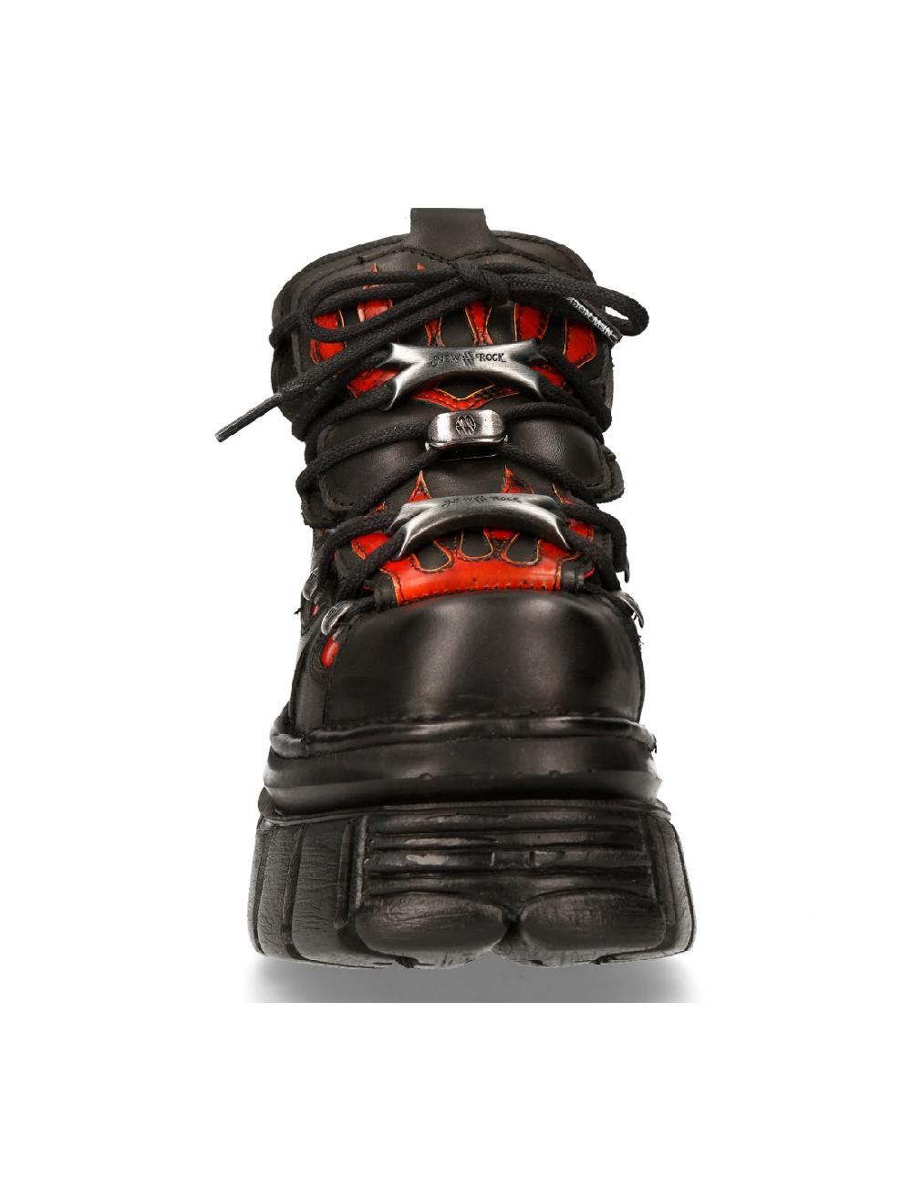 New Rock ANKLE BOOT BLACK TOWER WITH LACES M-MET011-C11