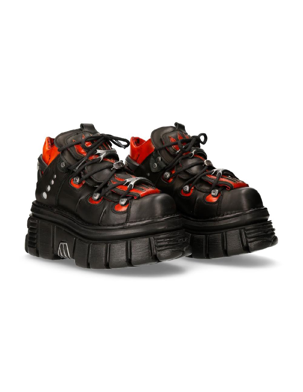 new rock ANKLE BOOT BLACK TOWER WITH LACES M-MET011-C11