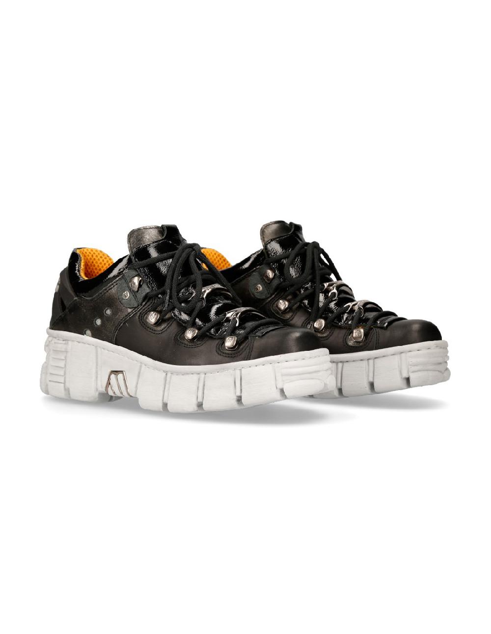 new rock ANKLE BOOT BLACK TOWER WITH LACES M-WALL001-C8