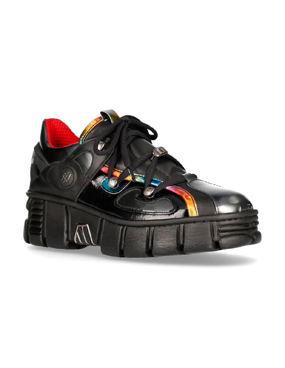 New Rock ANKLE BOOT BLACK TOWER WITH LACES M-WALL003-C2
