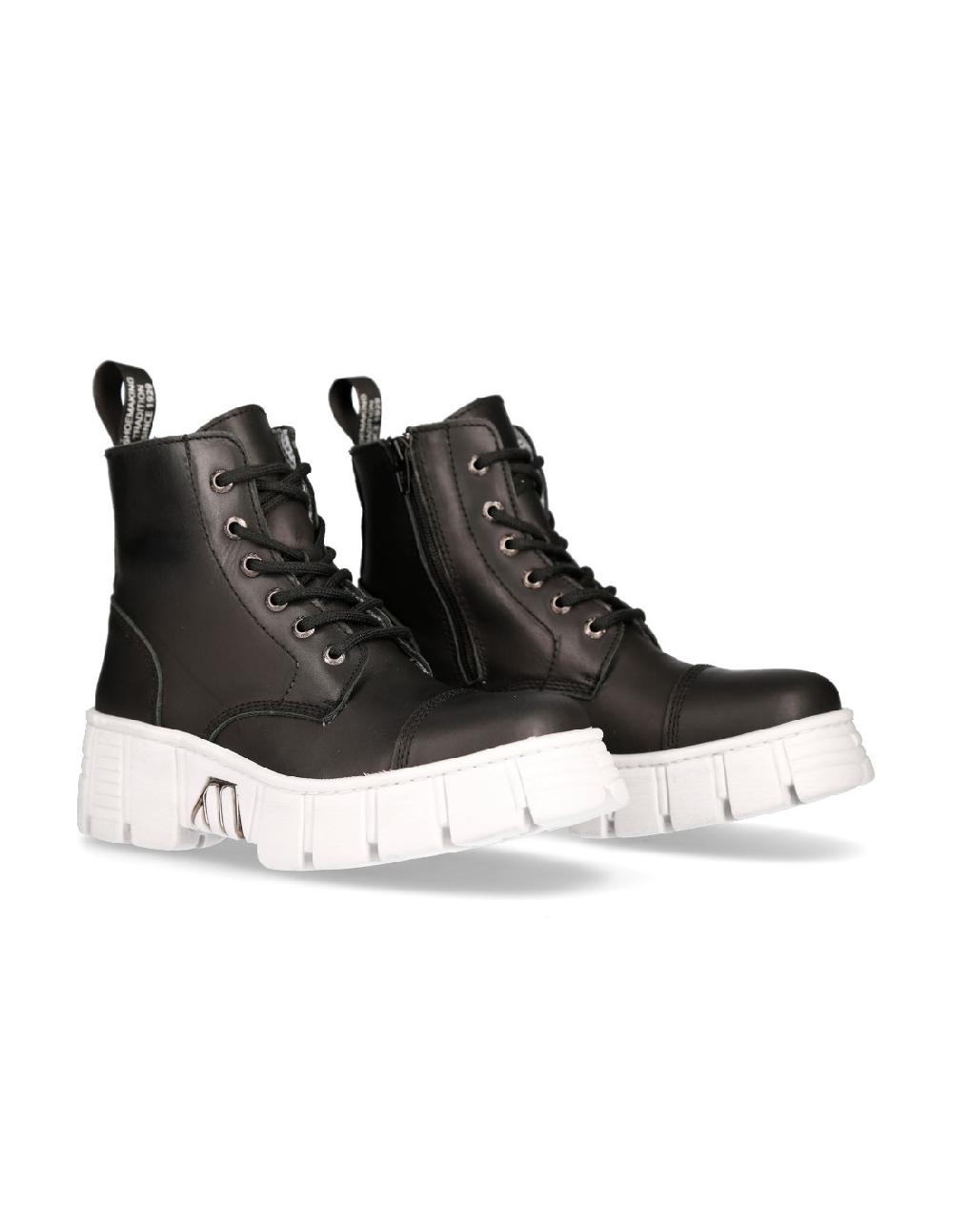 new rock ANKLE BOOT BLACK TOWER WITH LACES M-WALL005-C3
