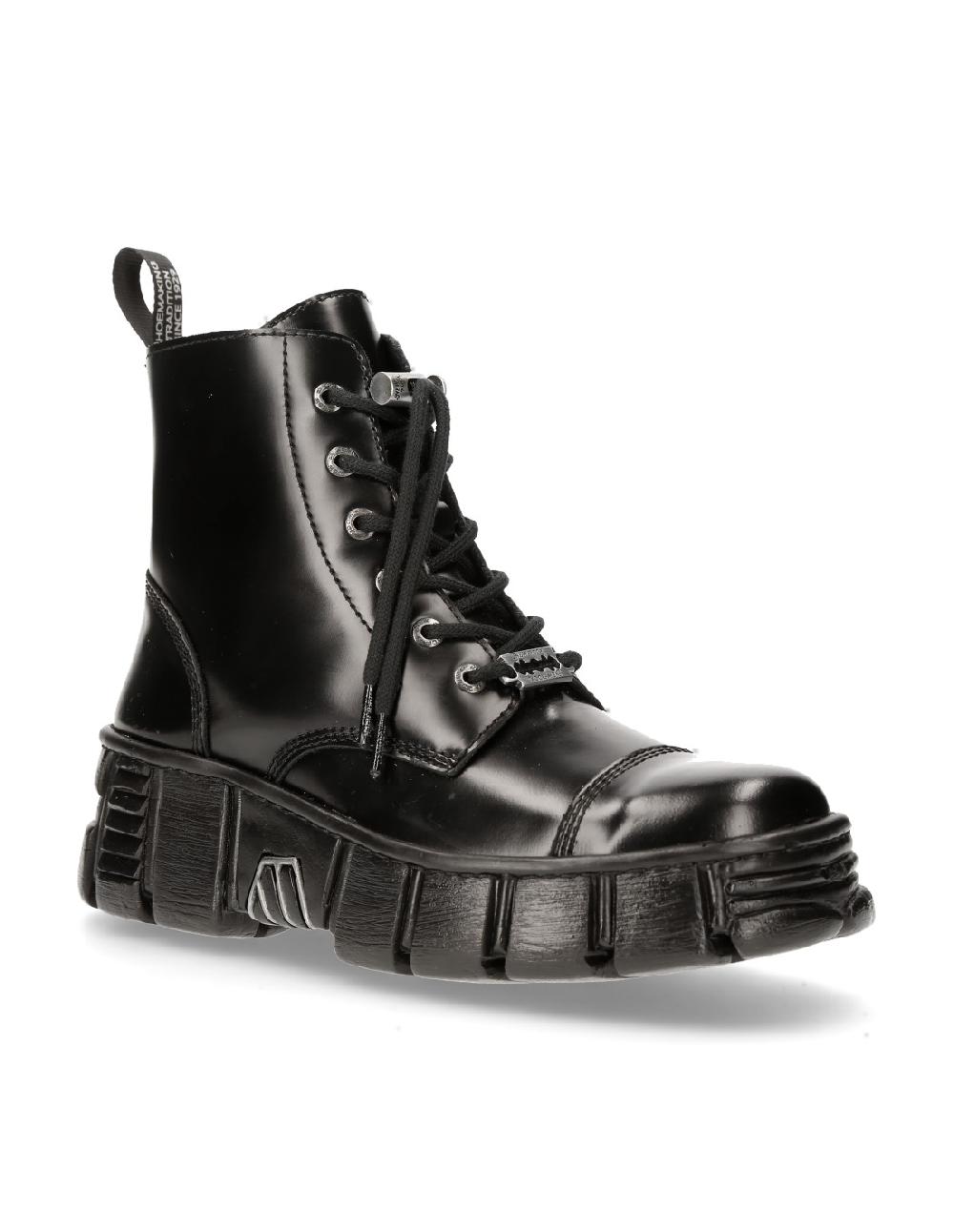 New Rock ANKLE BOOT BLACK TOWER WITH LACES M-WALL005N-C6