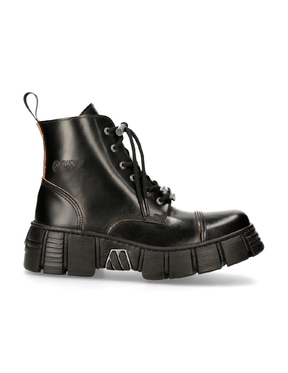 New Rock ANKLE BOOT BLACK TOWER WITH LACES M-WALL005NK-S1