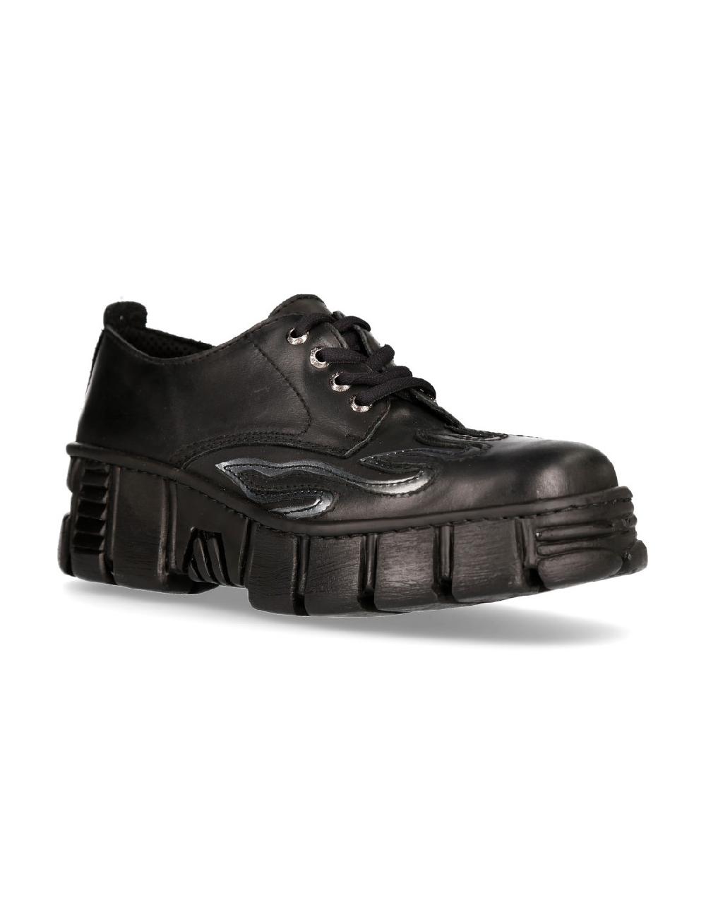 New Rock ANKLE BOOT BLACK TOWER WITH LACES M-WALL013-C1
