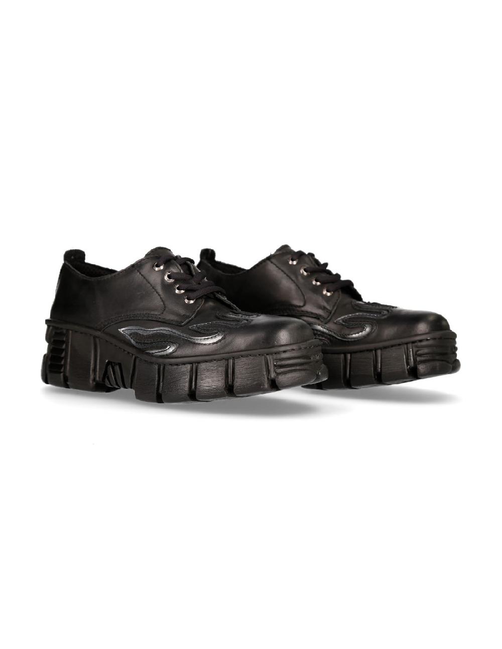new rock ANKLE BOOT BLACK TOWER WITH LACES M-WALL013-C1