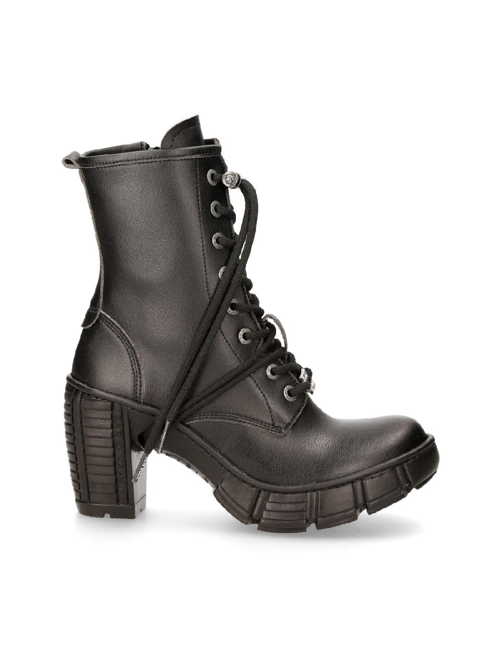 New Rock ANKLE BOOT BLACK WITH LACES M-TRCASCO007-V2