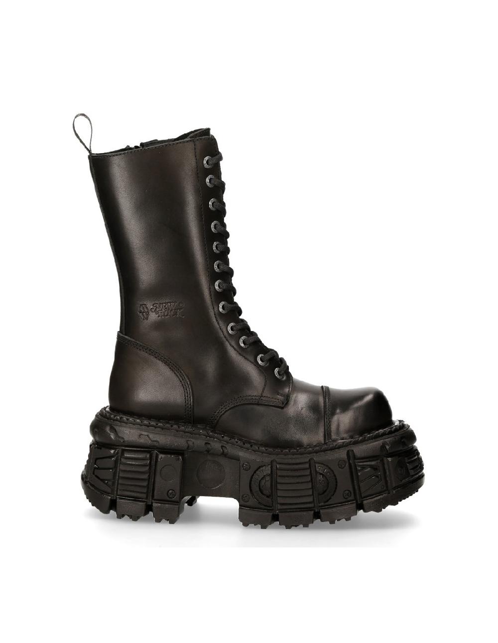 New Rock BOOT BLACK IMPERFECT WITH LACES M-MILI211-S15