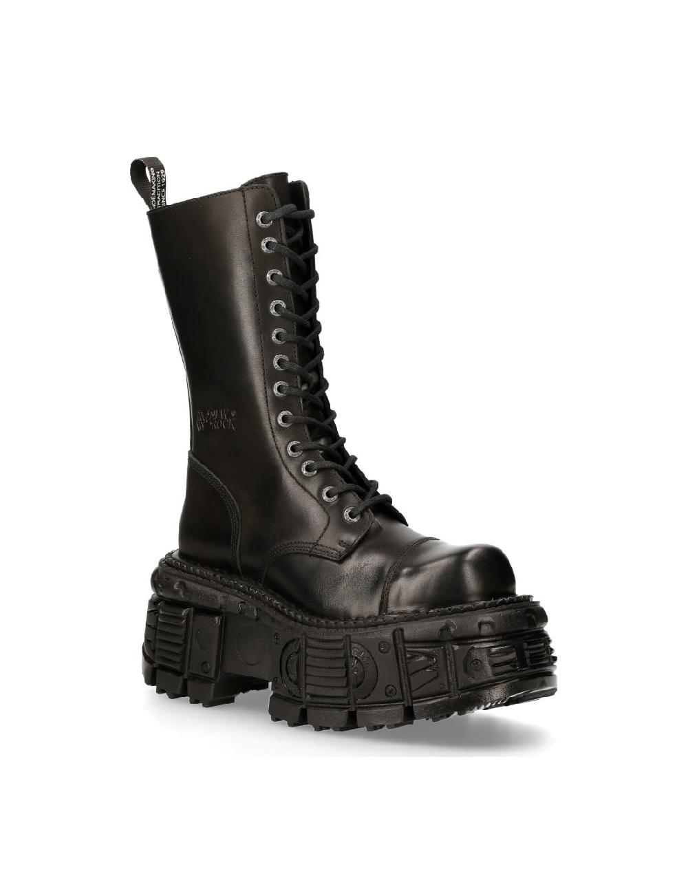 New Rock BOOT BLACK IMPERFECT WITH LACES M-MILI211-S15