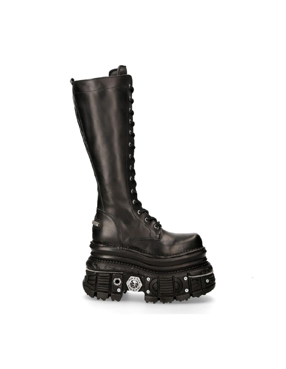 New Rock HIGH BOOT BLACK IMPERFECT WITH LACES M-235-C11