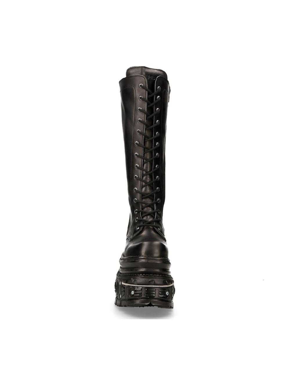 New Rock HIGH BOOT BLACK IMPERFECT WITH LACES M-235-C11