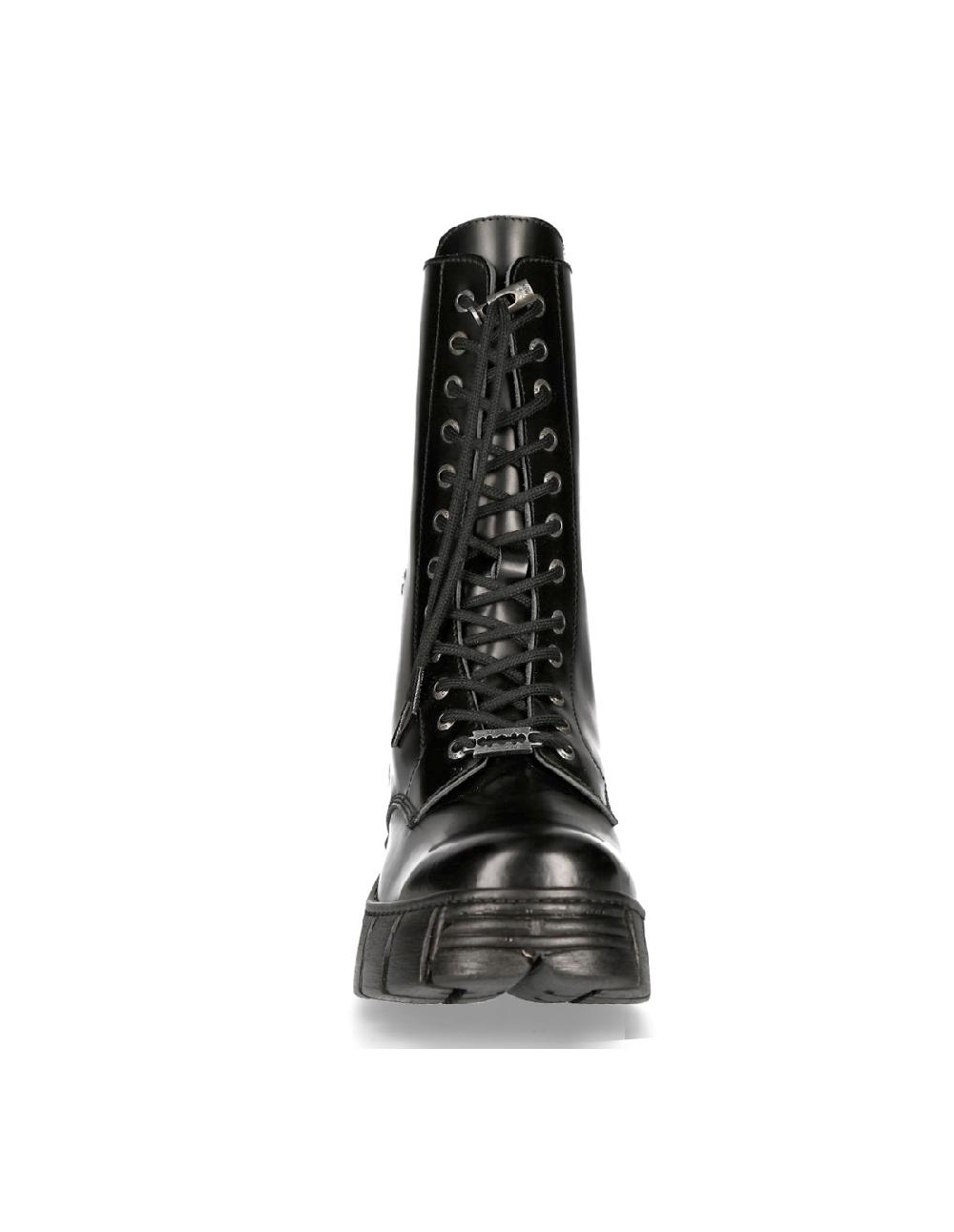 New Rock HIGH BOOT BLACK TOWER WITH LACES M-WALL027N-C2