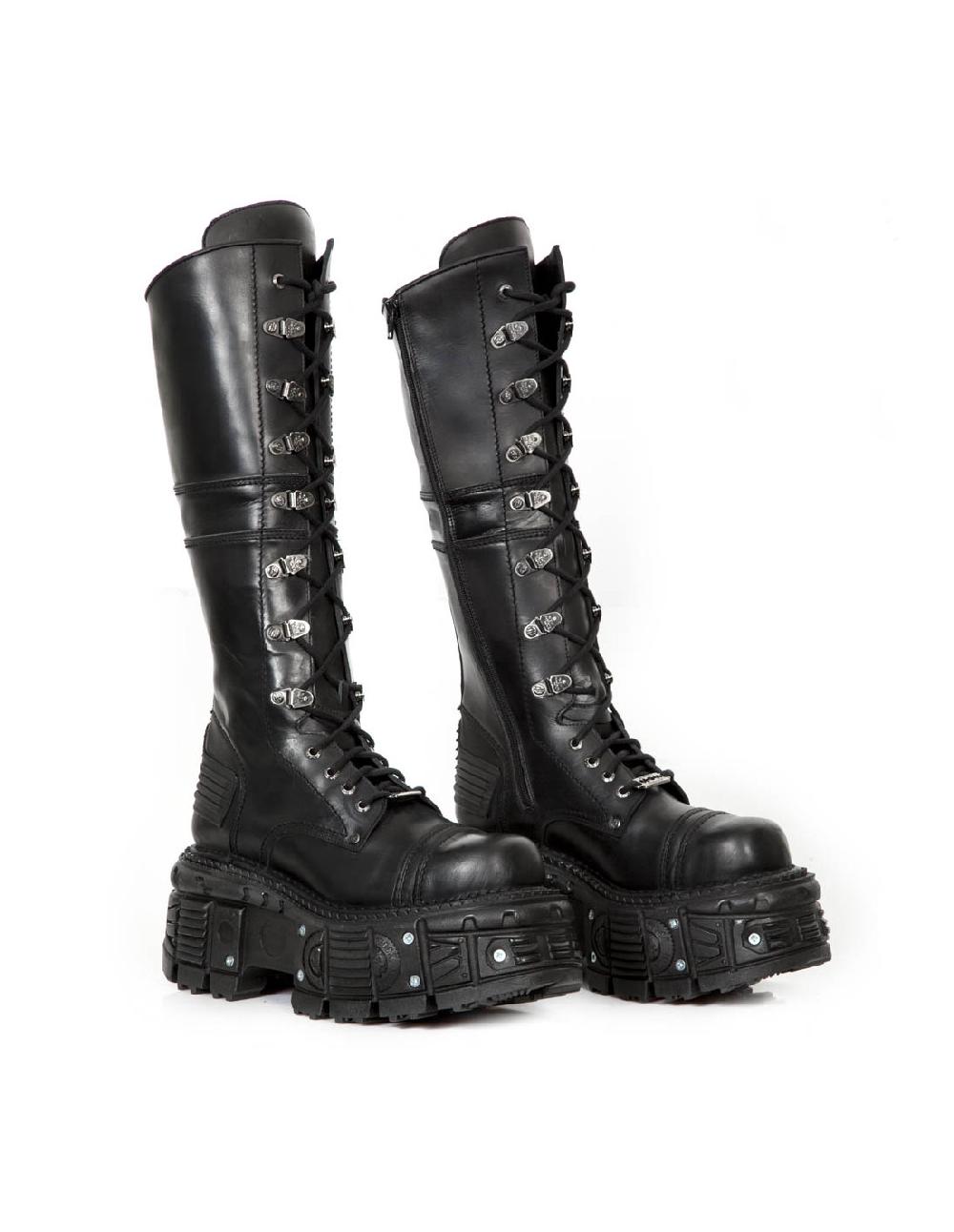 new rock HIGH BOOT IMPERFECT WITH LACES M-TANK004-C5