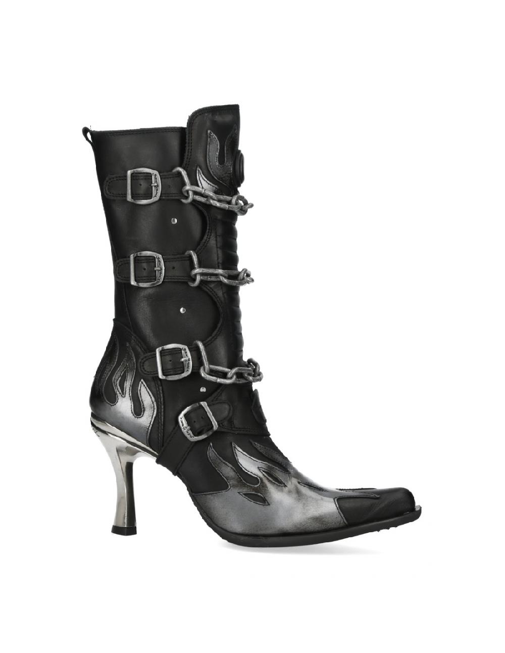 New Rock M.9578-R2 ITALI NEGRO LUX ACERO MALICIA 2 GOMA NEGRA T CARIB