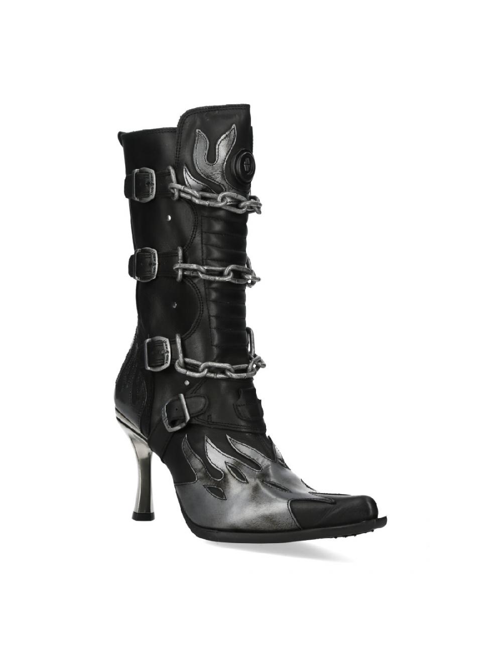 New Rock M.9578-R2 ITALI NEGRO LUX ACERO MALICIA 2 GOMA NEGRA T CARIB