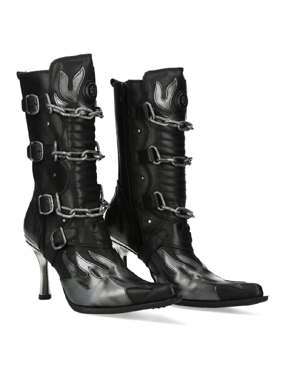 new rock M.9578-R2 ITALI NEGRO LUX ACERO MALICIA 2 GOMA NEGRA T CARIB