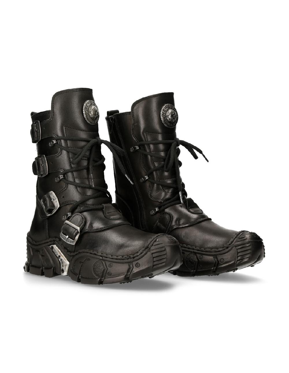 new rock ANKLE BOOT BLACK IMPACT M-IMPACT013-S1