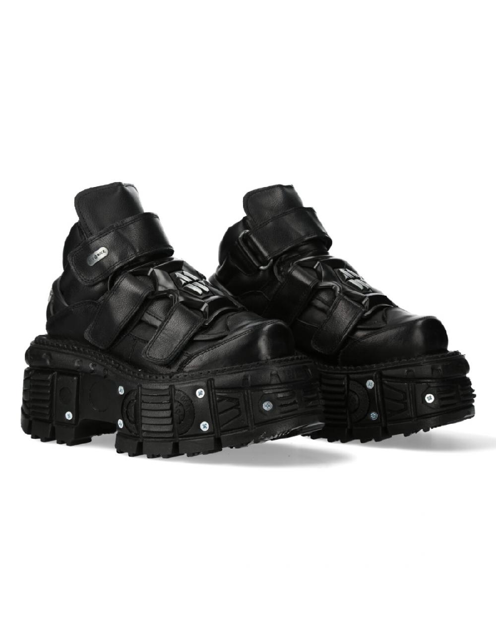 new rock ANKLE BOOT BLACK IMPERFECT M-285-C52