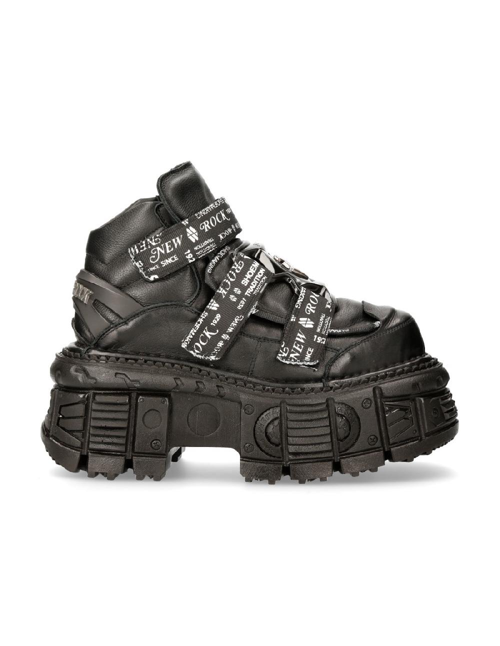New Rock ANKLE BOOT BLACK IMPERFECT M-MET285-C2