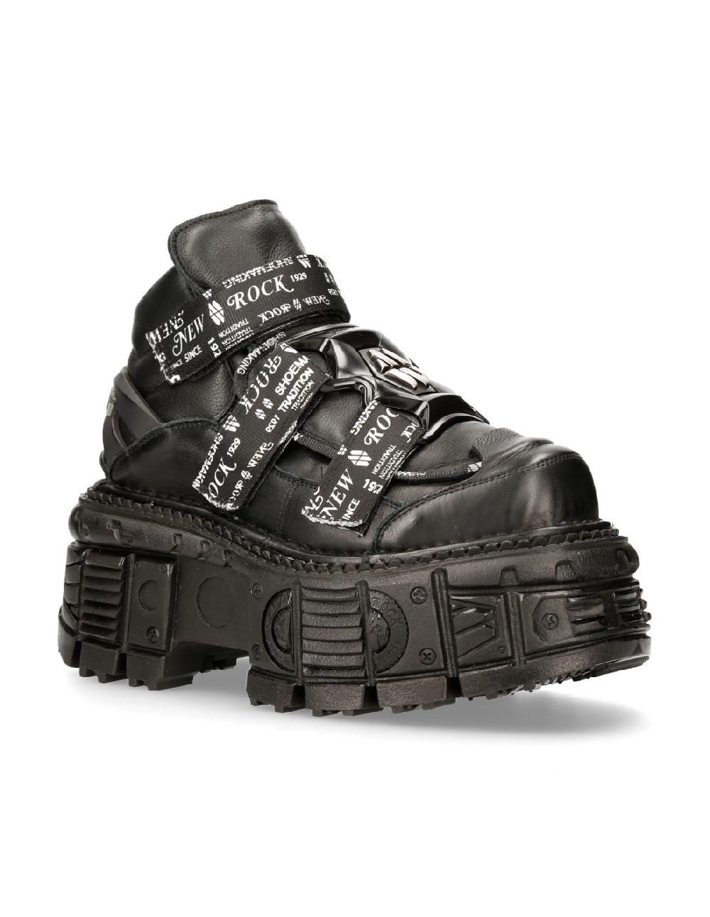 New Rock ANKLE BOOT BLACK IMPERFECT M-MET285-C2