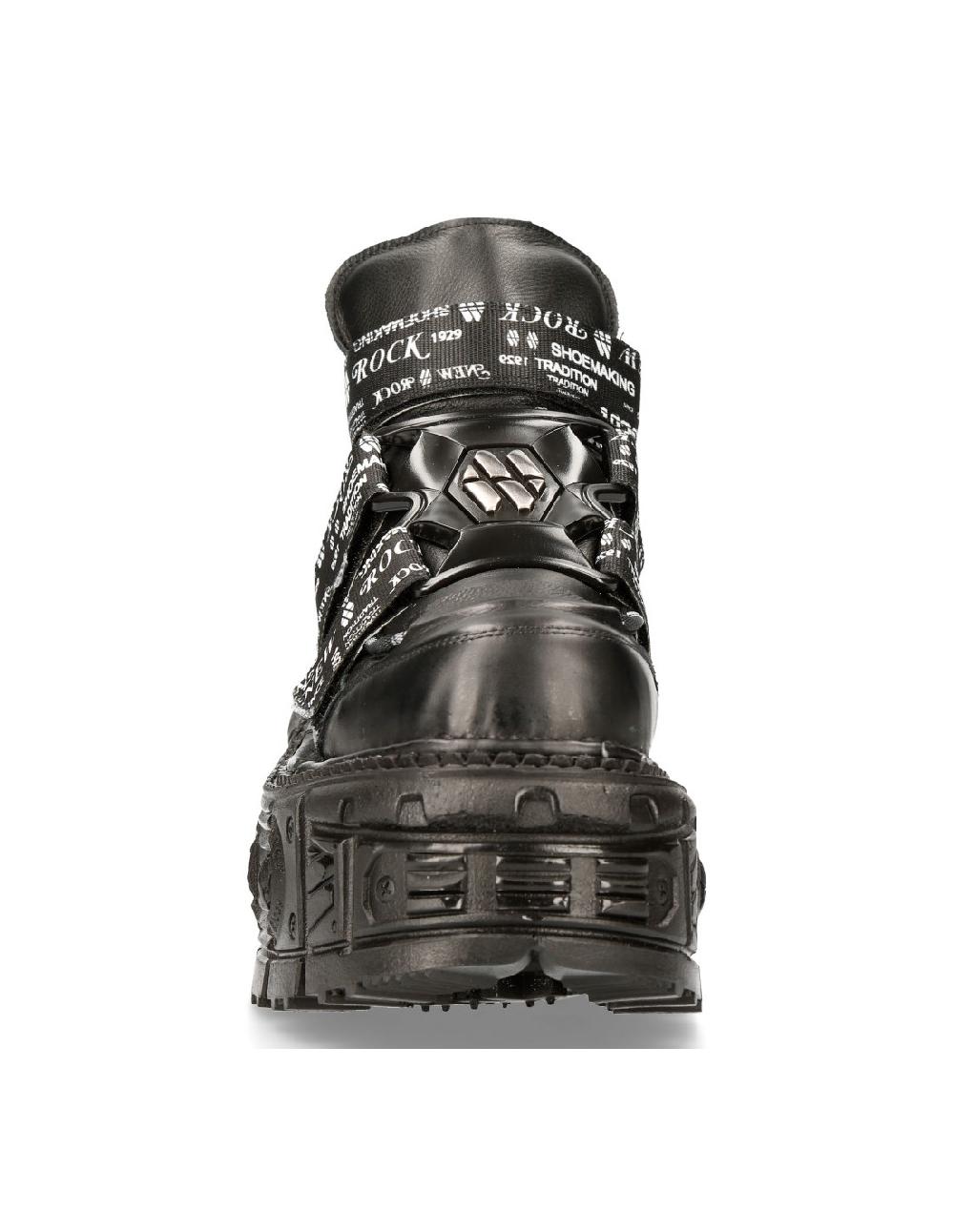 New Rock ANKLE BOOT BLACK IMPERFECT M-MET285-C2