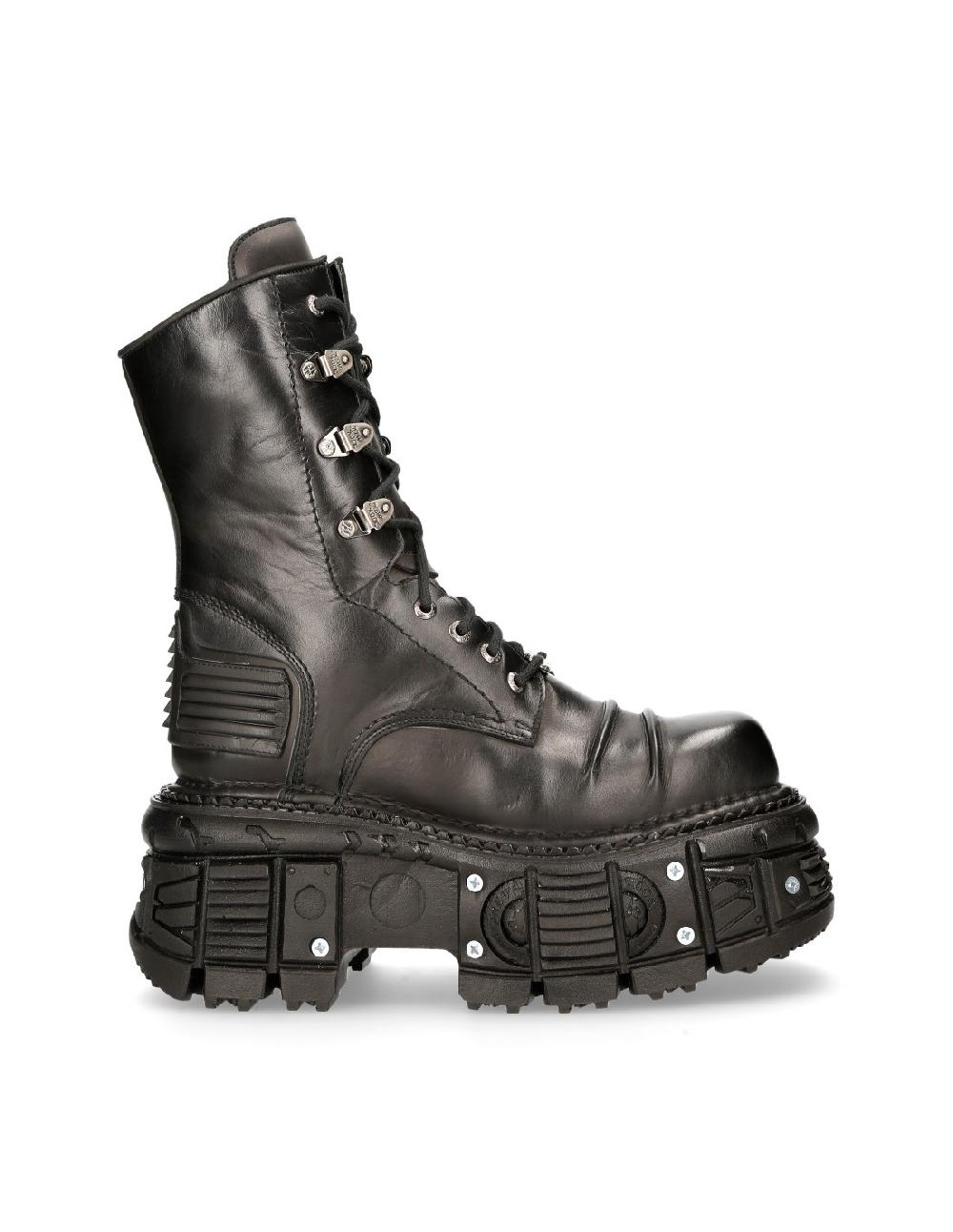 New Rock ANKLE BOOT BLACK IMPERFECT M-TANK005C-C1