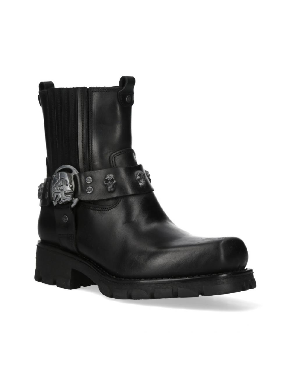 New Rock ANKLE BOOT BLACK MOTORCYCLE M-7621-S1