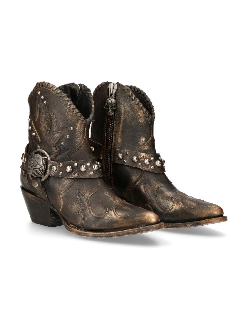 new rock ANKLE BOOT BLACK SUELA M-WSTM004-S1