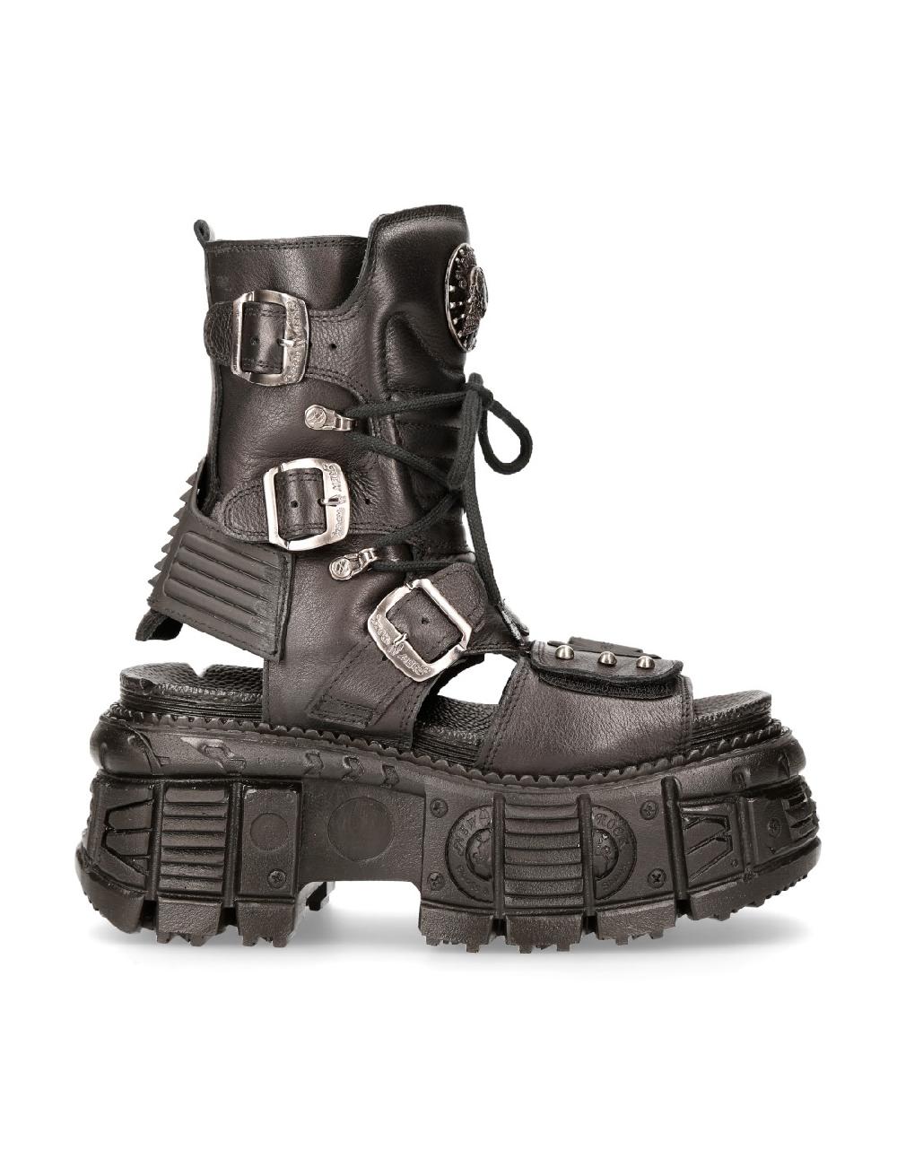 New Rock ANKLE BOOT BLACK TANK M-BIOS107-C3