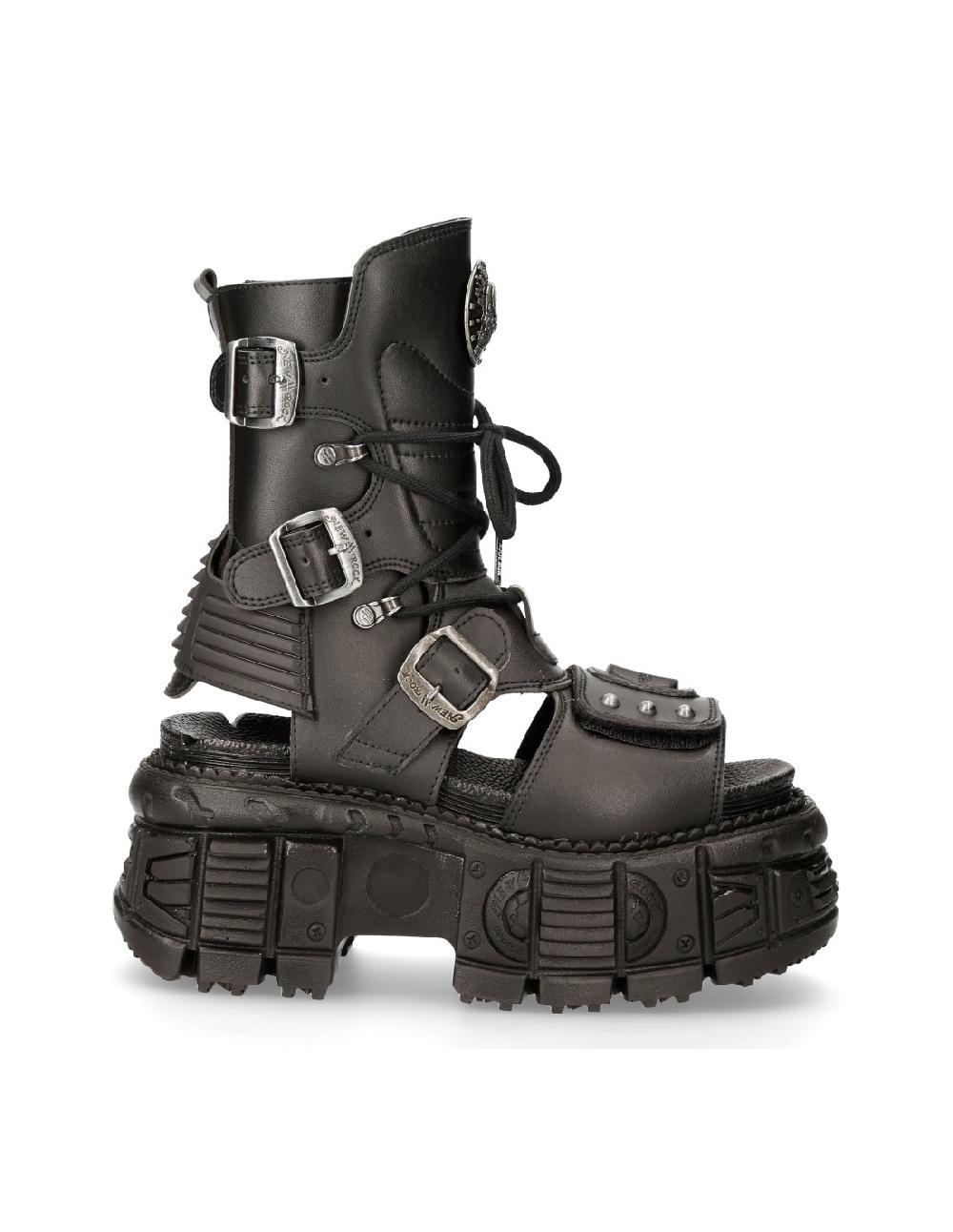 New Rock ANKLE BOOT BLACK TANK M-BIOS107-V1