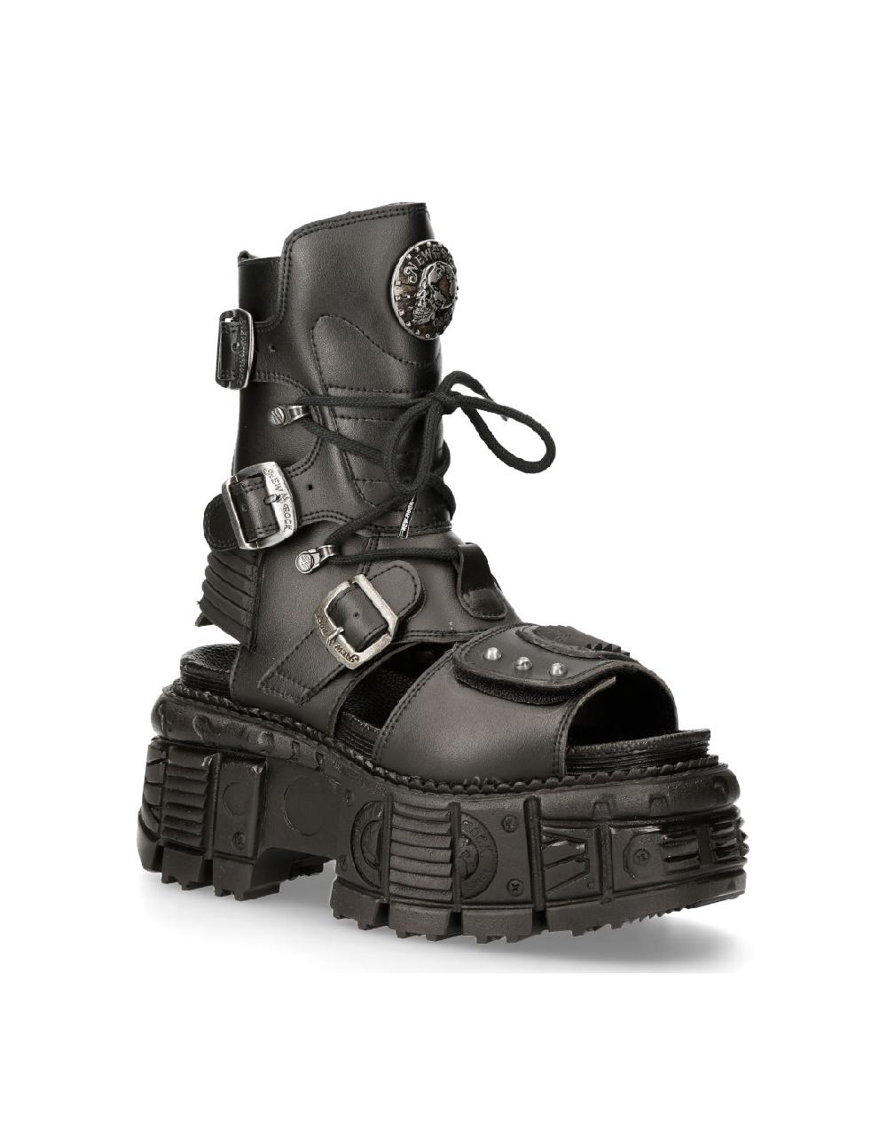 New Rock ANKLE BOOT BLACK TANK M-BIOS107-V1