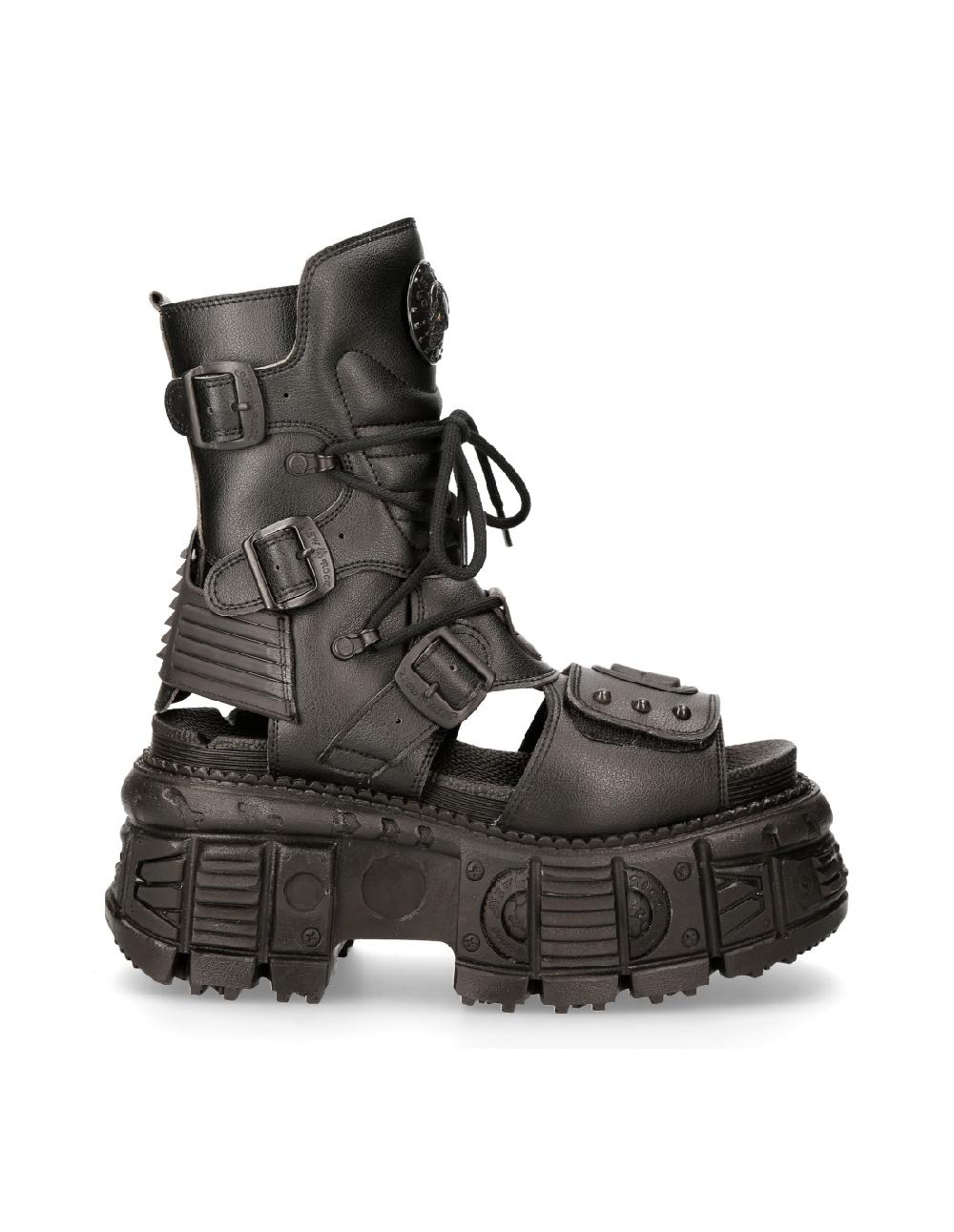 New Rock ANKLE BOOT BLACK TANK M-BIOS107-V3