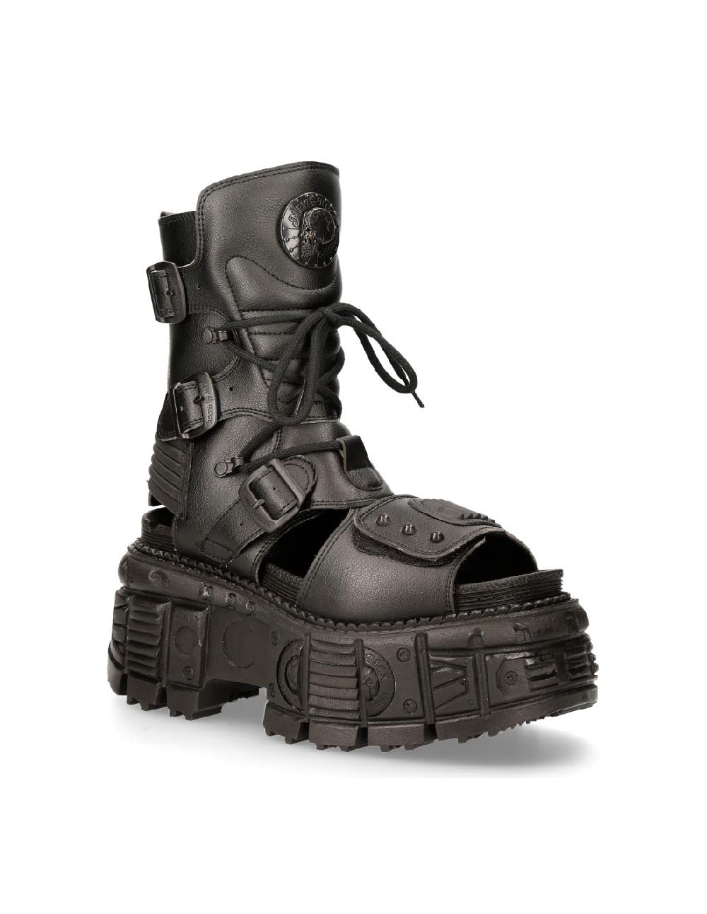 New Rock ANKLE BOOT BLACK TANK M-BIOS107-V3