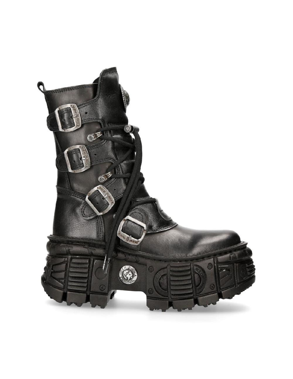 New Rock ANKLE BOOT BLACK TANK M-WALL028-C2