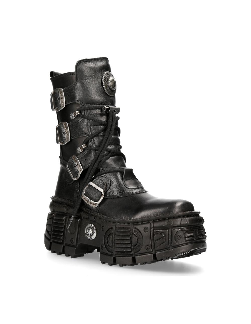 New Rock ANKLE BOOT BLACK TANK M-WALL028-C2