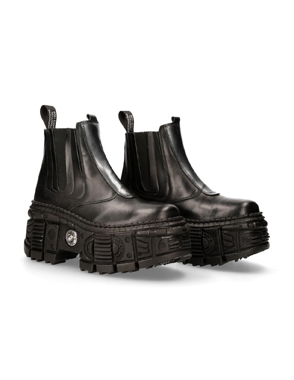 new rock ANKLE BOOT BLACK TANK M-WALL049-C2