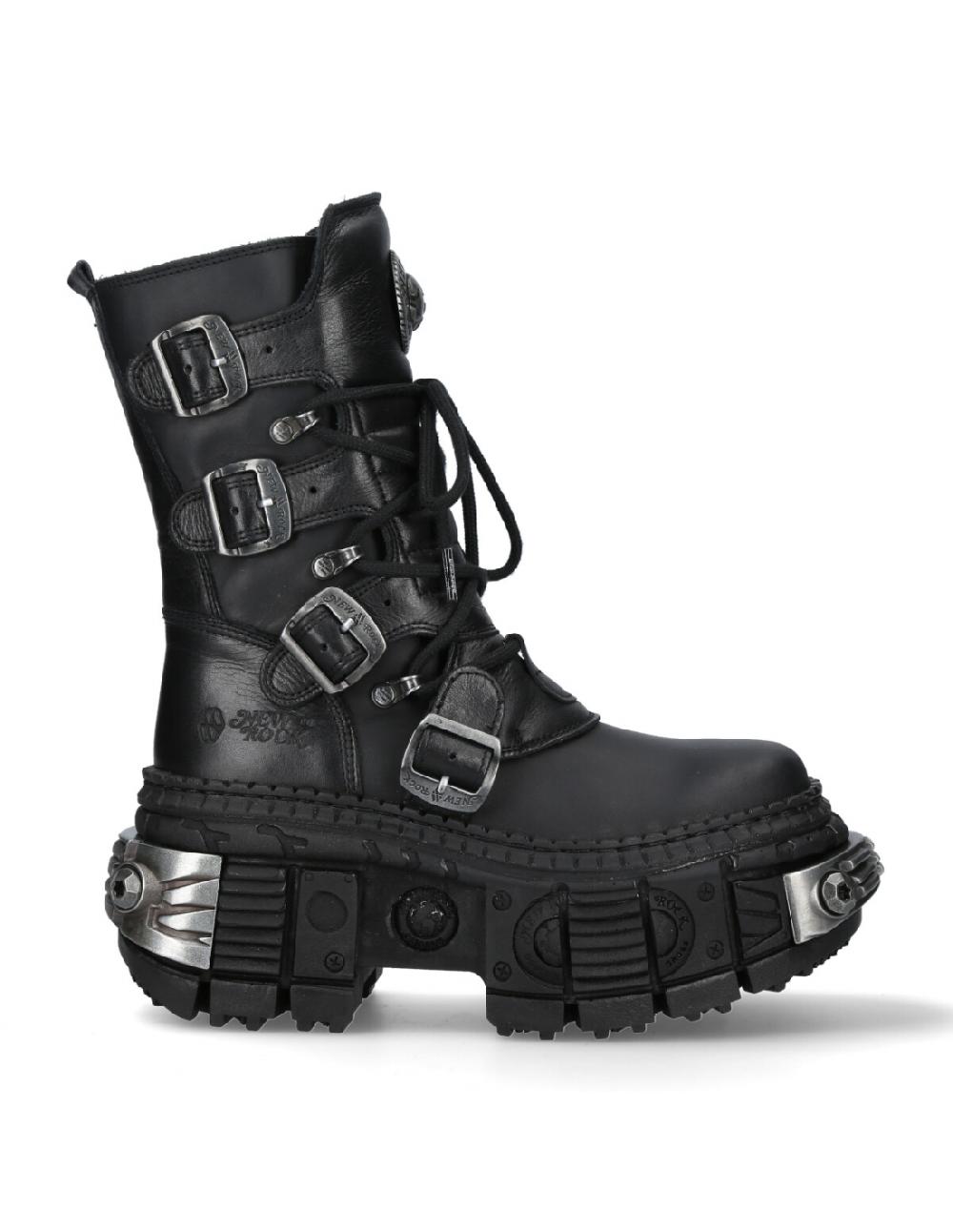 New Rock ANKLE BOOT BLACK TANK M-WALL373-C2