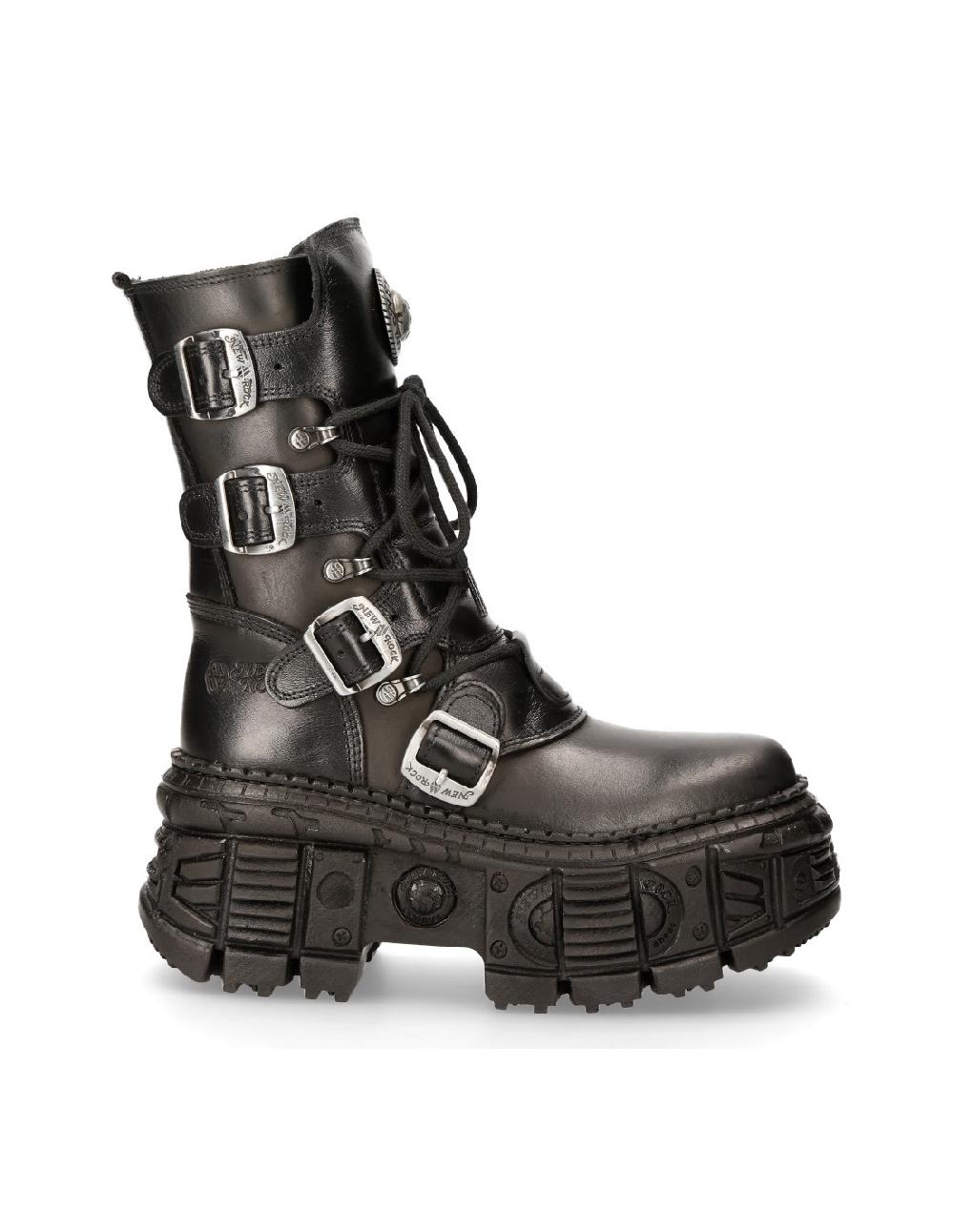 New Rock ANKLE BOOT BLACK TANK M-WALL373-S1