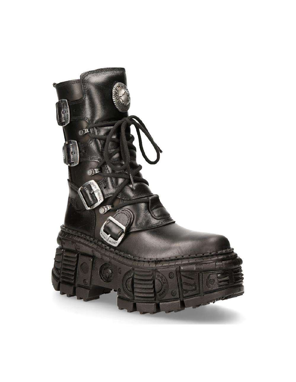 New Rock ANKLE BOOT BLACK TANK M-WALL373-S1