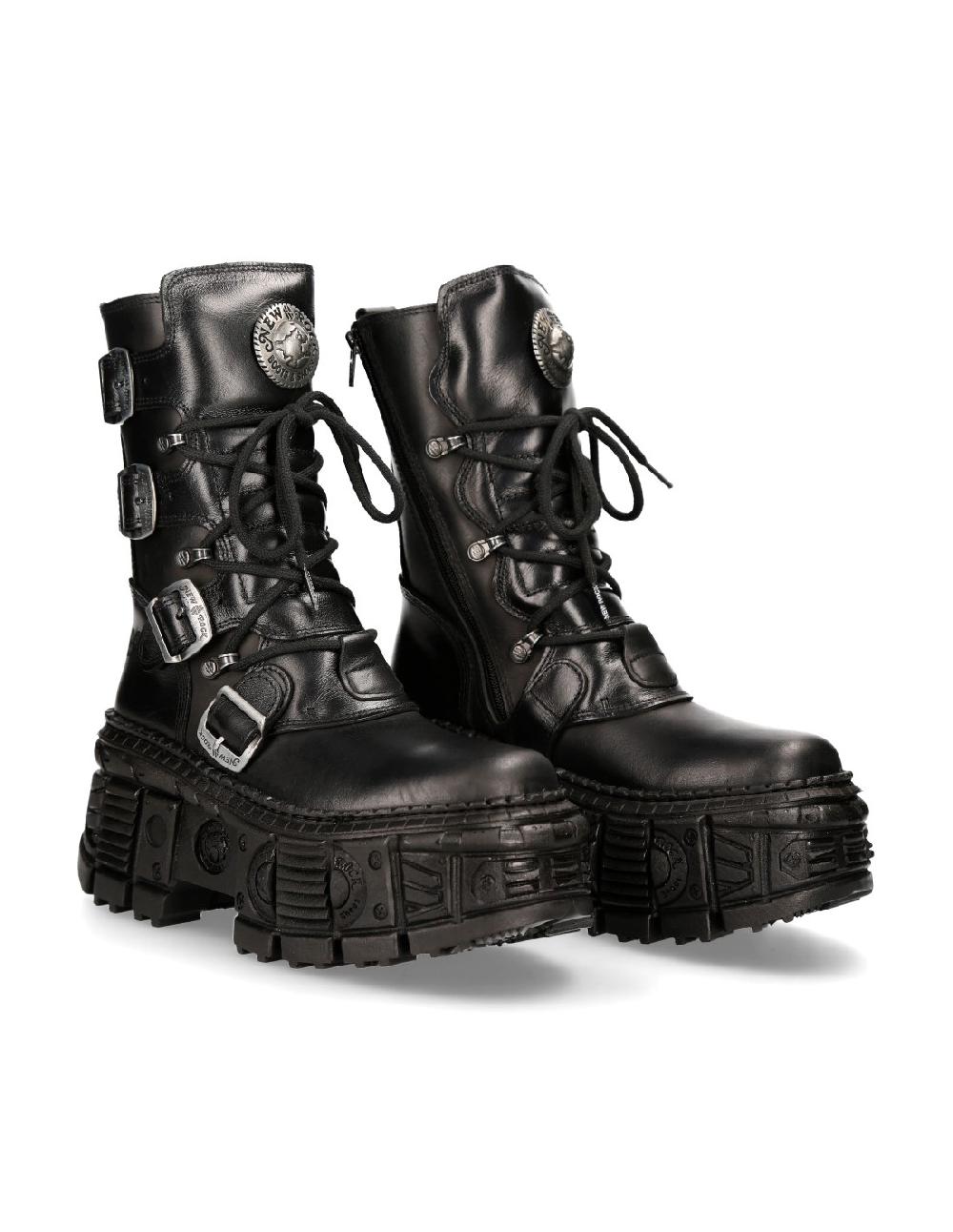 new rock ANKLE BOOT BLACK TANK M-WALL373-S1