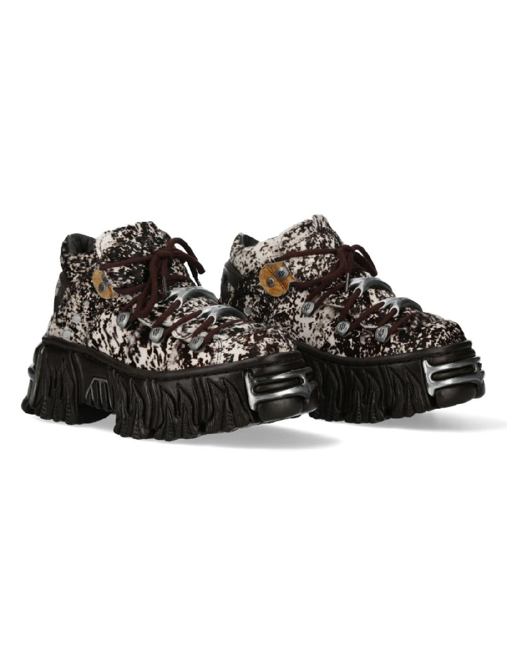 new rock ANKLE BOOT FIRE WITH LACES M-WALL106N-C23