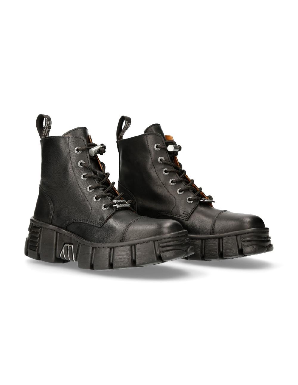 new rock ANKLE BOOT TOWER WITH LACES M-WALL105-S1