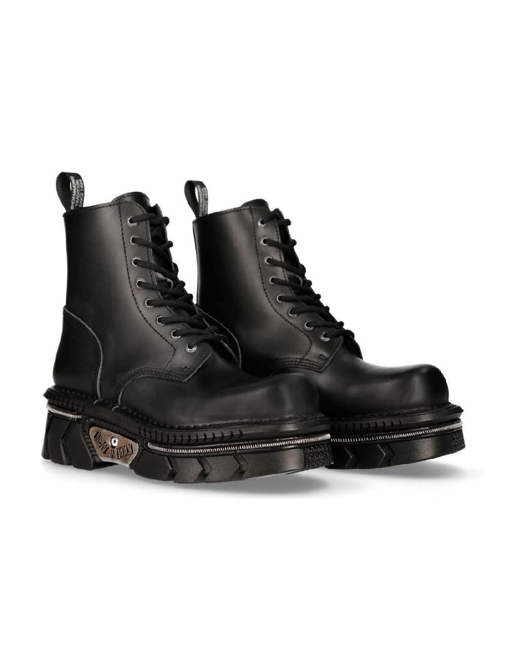 new rock BLACK TECHNO WITH LACES M-MILI084N-S6