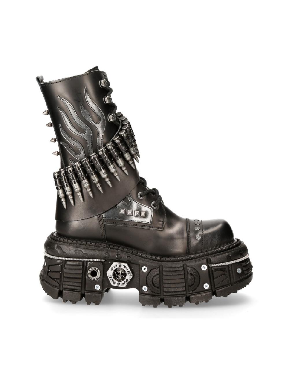 New Rock BOOT BLACK IMPERFECT WITH LACES M-297-C4